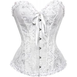 Women Lace Off Shoulder Corset Bustier Boned Overbust Bodyshaper Lingerie Top Menstruelle Maillot De Bain Soutien Gorge Dos Nu, Soutien Gorge Genie Bra Pack Femme Robe Mariée Dos Nu - Neuf