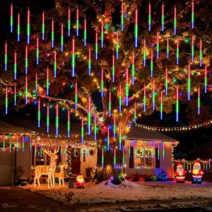 Jgd-Eclairage M&eacute;t&eacute;ore Douche Lumi&egrave;re, 42 Cm 20 Tubes Lumi&egrave;res De Pluie De M&eacute;t&eacute;ores, Guirlande Stalactite Exterieur, Lumi&egrave;r De No&euml;l Ext&eacute;rieures Pour Sapin De No&euml;l, F&ecirc;te, Jardin,Ext&eacute;rieure (Couleur) - Neuf