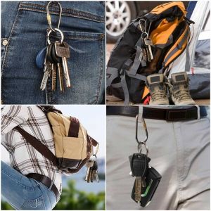 6 Pi&egrave;ces Mini Mousqueton &Agrave; Verrouillage En Titane, Porte-Cl&eacute;s Robuste Et L&eacute;ger &Agrave; Anneau En D Pour L'escalade De Ext&eacute;rieur En Int&eacute;rieur - Neuf
