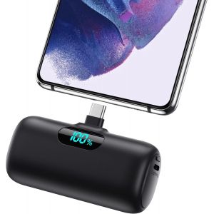 Batterie Externe Usb C 5000mah, 15w 3.0a Charge Rapide Chargeur Portable Mini Power Bank Avec Écran Lcd Compatible Avec Iphone 15/15pro Samsung S23,S22/Note/Huawei/Moto/Lg/Pixel,Usb C Phones Etc - Neuf
