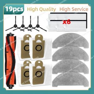 Pi&egrave;ces De Rechange Compatibles Pour Imou Rv1 Pro/Rv1 Pro Max,Comprenant La Brosse Principale,La Brosse Lat&eacute;rale,La Serpilli&egrave;re,Le Filtre Hepa Et Le Sac &Agrave; Poussi&egrave;re.Set F. - Neuf