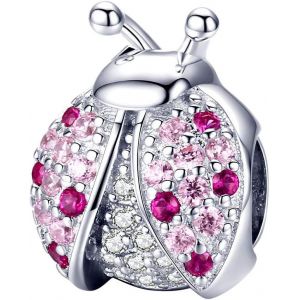Coccinelle Perles De Charme 925 En Argent Sterling Insecte Petit Pendentif Adapt&eacute; &Agrave; Toutes Sortes De Bracelets Et Colliers Pour Femmes Et Filles - Neuf