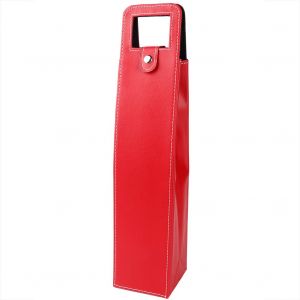 Hjlian Sac Fourre-Tout Reutilisable En Cuir Pu Pour Vin, Champagne, Biere, Cadeaux (Rouge) - Neuf