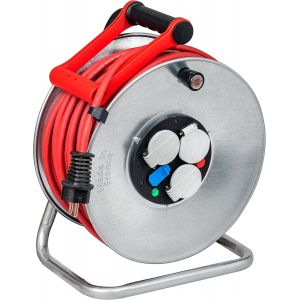 lbgwp60-Enrouleur De Câble Silver-40 Avec Usb/Enrouleur Électrique 3 Pr s De Courant Avec Clapet Et 2 Pr s-Chargeur Usb (En Extérieur, Flasques En Métal, 40M De Câble, Fabriqué En France) - Neuf