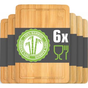 Tianyi-Lot De 6 : Petite Planche A Decouper - 22x15 Planche Aperitif Bois - Planche Petit Dejeuner Petite Planche De Bois - Planche A Charcuterie Apero - Planche &Agrave; D&eacute;couper Bambou Planche Bois - Neuf