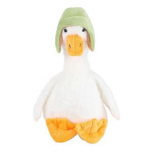 Jouet en peluche mignon d'oie du Nord-Est de dessin anim&eacute; avec oreiller apaisant sonore poup&eacute;e d'oie endormie-UN - Neuf