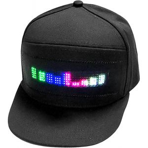 Ulteronixshop-Casquette De Baseball &Agrave; Led, Chapeau Led Color&eacute; Modifiable Par Contr&ocirc;le D'application Bluetooth Programmable Pour L'ext&eacute;rieur, Concert, Carnaval, No&euml;l, Bars, Clubs (Noir) - Neuf