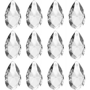 Mevronisshop-Attrape Soleil Cristal Suspendu Clair 12 Pcs 28mm Pendentifs En Cristal K9 Perles Forme De Larme, &Eacute;l&eacute;ments De Lustre, Prismes, Lampe Diy Pour Loisirs Cr&eacute;atifs Et D&eacute;coration - Neuf