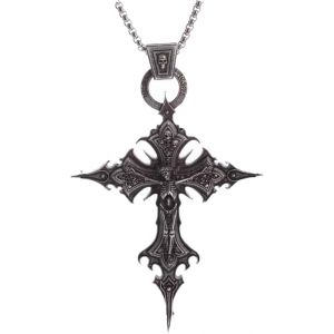 Asas-Vintage Croix Gothique Crâne Pendentif Collier Pour Femmes Punk Halloween Gothique Bijoux Cadeau Pour Femmes,Noir ,L - Neuf
