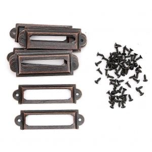 20Pcs Porte-Étiquette En Métal,Étiquette De Nom Cadre Poignée De Porte Classeur Tiroir Nom Cadre Décoration De Bureau (Bronze Rouge) - Neuf