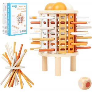 ChenQuanSarl-Montessori Jeu De Société En Bois, 35 Pièces, Bâtonnets En Bois Colorés, Jeu De Dés, Jouet Éducatif, À Partir De 3, 4, 5, 6 Ans, Mathématiques Fines, Jouets De Comptage, Jeu Familial, Je - Neuf