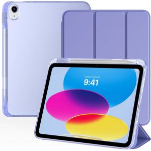 Coque Compatible Avec Apple Ipad 11 Pouces(A16) 2025, Ipad 10&egrave;me G&eacute;n&eacute;ration 10,9 Pouces 2022 Avec Porte-Stylet, L&eacute;g&egrave;re & Mince &Eacute;tui Arri&egrave;re Translucide, R&eacute;veil/Sommeil Auto, Lavande - Neuf