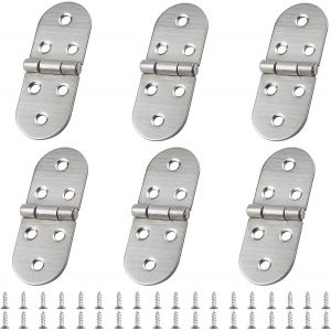 6 Pi&egrave;ces Charni&egrave;re Inox,Charni&egrave;re de Table Pliante &agrave; Arrondis 270 Degr&eacute;s Charni&egrave;res Pliantes &eacute;paisses 80x 31mm Avec Vis Robuste et Facile &agrave; Installer Pour Table Pliante,Cabinet Porte,Meubles,Maison - Neuf