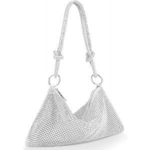Senior-Sac De Soir&eacute;e Pochette, Sac Soir&eacute;e En Brillant Argent&eacute;, Bandouliere Chic Et Elegant, Sacoche Fourre-Tout, Pour Soir&eacute;e, Mariage, Bal Fin D'Ann&eacute;e, F&ecirc;te Pochette Soir&eacute;e[L551] - Neuf