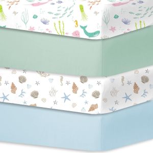 Lgl De Draps Pour Lit Bébé 4 Pièces 60x120 Cm 100% Microfibre Respirante Certifié Oeko-Tex Protège Matelas Amovible Et Lavable Motifs Mignons Pour Berceau Et Matelas Bébé(Parc Des Animaux) - Neuf
