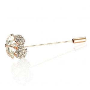 Femmes D&eacute;licate Petite Fleur Broche Alliage Poitrine Avec Zircon Et D&eacute;coration De Strass - Neuf