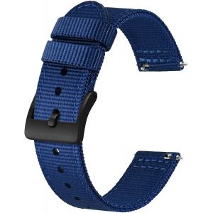 Nylon Military Watch Straps Mens Quick Release Brushed Buckle Band Width 18mm 19mm 20mm 22mm.[U839] - Neuf