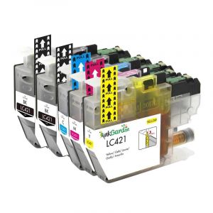 cartouche d'encre haute capacité LC421XL LC421 421XL, Compatible avec imprimante Brother DCP-J1050DW MFC-J1010DW DCP-J1140DW5Pcs - Neuf