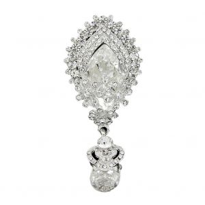 Broche Tendance En Forme De Goutte D'eau Et De Fleur En Strass, Accessoire De Decoration Pour Vetements, Echarpe, Boucle - Neuf