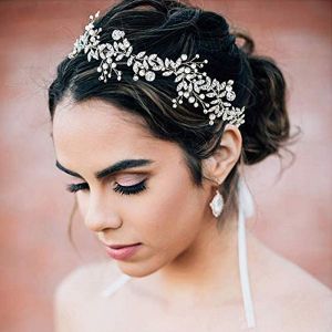 Serre-Tête De Mariage En Strass Argenté, Accessoire De Coiffure Bohème Avec Perles Et Vigne Pour Mariées - Neuf