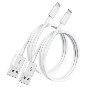 Tzf-[2 Pack] 1m Cable Chargeur Iphone Certifiés Mfi Apple, Cordon De Câble Lightning Vers Usb 2 Mètres Pour Iphone 14/13/12/11/11 Pro/11 Pro Max/X/Xs Max/8/7/6/5/Ipad - Neuf