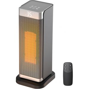 Chauffage d'Appoint Portable 2000W, Electrique &agrave; Economie D'&eacute;nergie, Radiateur Soufflant Compact Silencieux, 3 R&eacute;glages, Oscillation 70&deg; Chauffage Soufflant Electrique pour Salon, Bureau, Bain(Argent) - Neuf