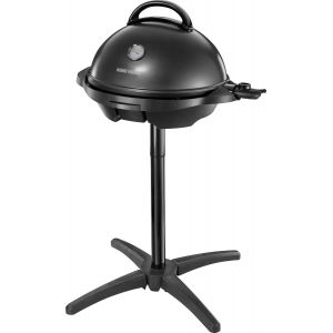Ulteronixshop-Barbecue 2 en 1 &eacute;lectrique: Grill sur pied & de table (utilisation int&eacute;rieure & ext&eacute;rieure, balcon & cuisine, &Oslash;44,5cm, indicateur de temp&eacute;rature, bac &agrave; graisse, 2400W) 22460-56 - Neuf