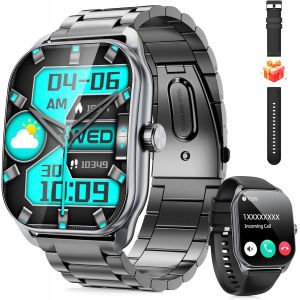 Kal-Smartwatch Pour Homme Femme, Tracker De Fitness De 2,01"" Avec 120+ Modes Sportifs Moniteur De Fréquence Cardiaque Et De Sommeil Et D'oxygène Dans Le Sang, Montre De Fitness Étanche Ip68 Pour Andr - Neuf
