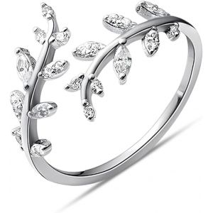 Kahfl-Bague Reglable Femme,Bague Feuille D'olivier,Bague Ouverts Reglables - Neuf