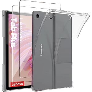 Coque pour Lenovo Tab Plus 11.5 Pouces + [2 Pi&iquest;&iquest;ces] Verre Tremp&iquest;&iquest;, Souple Silicone Protection ?tui, [Antichoc], [Anti-Rayures], Ultra Mince Transparente Housse Case pour Lenovo Tab Plus - Neuf