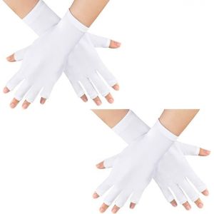 Paires De Uv Résistant À Gants Mitaines (Blanc), Adapté Pour Les Femmes D'ongles En Gel D'amélioration, Noir Gel À La Main Des Gants De Protection Pour Le Nail Amélioration De La Protection Anti-Uv - Neuf
