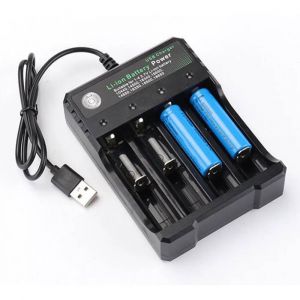 Chargeur De Batterie 4 Ports 18650,2x3x4x Emplacements,Double Batterie Au Lithium Rechargeable 3.7v,Chargeur Usb Pour 16340 14500 18650 18500 26650--4 Ports - Neuf