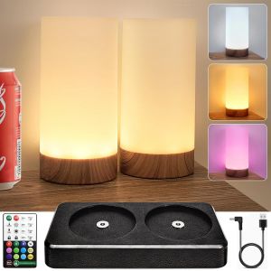 KALANKA-Veilleuse LED Chambre Lampe Enfant Lampe 12 Couleurs RGB Dimmable 7 Niveaux de Luminosit&eacute; Avec Minuterie T&eacute;l&eacute;commande Veilleuse &eacute;tanche pour Maison Enfants Salle de Camping,2 grand cylindre - Neuf