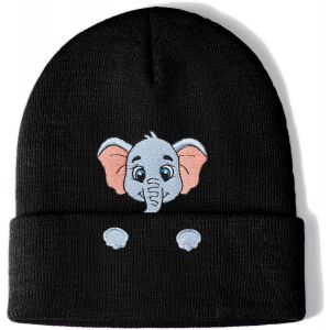 Jexnovashop-Bonnet &Eacute;l&eacute;phant - Cadeau Pour Femme Et Fille - Cadeau &Eacute;l&eacute;phant Brod&eacute; - Bonnet Tricot&eacute; Amusant Et Mignon - D&eacute;coration D'&eacute;l&eacute;phant - Neuf