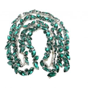 Chaîne De Griffe De Verre Haute Dureté Couleur Une Rangée De Bandes De Strass Pour Vêtements Chaussures Accessoires De Bijouxgreen - Neuf