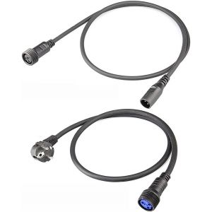 Câble étanche Cables Dmx Exterieur 1m + 1m Câble Alimentation ip65 avec Plug, Extension Cable Outdoor Connecteurs Du Lumières de scène étanche à la Controleur Dmx 512 ou Alimentation électrique 220V - Neuf