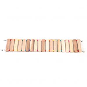 Hjlian Pont Souple Suspendu En Bois Pour Petits Animaux, Jouet Pour Ecureuil, Perroquet, Echelle Elargie, Cage, Jouets S - Neuf