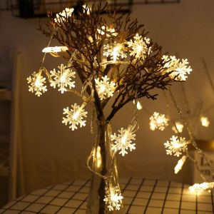 Pcs 7m 50 Lamp Beads Led Snowflake Solar Cell Light String Garden Fairy Light - Neuf