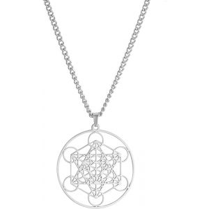 Kal-Collier Cube De Métatron Cube De Métatron Pendentif Géométrie Sacrée Sceaux De L'archange Ange Métatron Colliers De Déclaration Talisman De Protection Spirituelle - Neuf