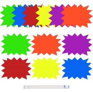 meimie-60 Étiquettes De Prix Etiquette Promo Couleur Fluo,Étiquette De Vente Au Détail En Papier,Étiquettes Promotionnelles,Signe De Magasin De Détail,Étoile Etiquettes Prix Pour Boutique Supermarché - Neuf