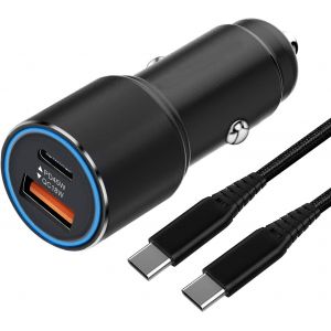 JGD-Chargeur Allume Cigare USB C,45W Chargeur Voiture et Cable pour Samsung Galaxy S24/S24 Plus/S25 Ultra/S25/S25+/S23 FE/S22 S21/A55 5G/A56 A25 5G/A35 5G/A54 5G/A53 A52 A52S A34 A36 A33 A23 A14 Rapi - Neuf