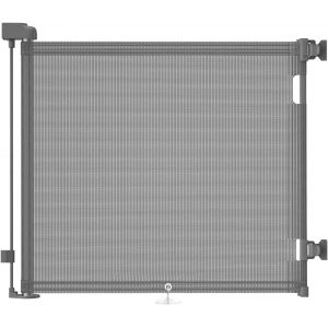 Barri&egrave;re De S&eacute;curit&eacute; R&eacute;tractable 0-150 Cm,Barriere De Securite Enfant Extensible,Barriere De Securite Enroulable Pour Enfants Et Aux Chiens Petits Moyens,Grands (Gris,150cm) - Neuf
