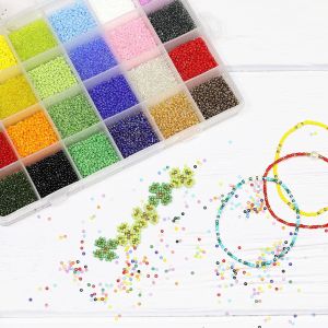 Lot De 24 Perles En Verre Pour Fabrication De Bijoux Multicolore 2 Mm - Neuf