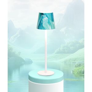 Kal-Lampe De Table Sans Fil Rechargeable À Intensité Variable Led Ip54 Étanche Avec 3 Modes De Couleur Lampe Rechargeable Pour Chambre À Coucher (Vert Blanc) - Neuf
