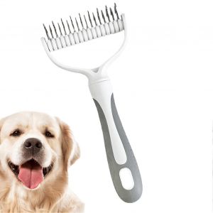 Chat Deshedding Peigne Animal De Compagnie Peigne D&eacute;m&ecirc;lant Pour Chiens Et Chats &Agrave; Double Face Deshedding Brosse Gris Toilettage De Chiens Outil - Neuf