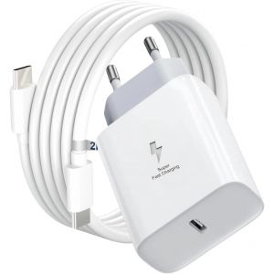 Chargeur USB-C 25W Fast Adaptateur Rapid Samsong Galaxy S24/S23/S22/S21 Chargeur Phone 16/16 Pro 15/15 Pro/15 Pro Max Xiaomi Oppo 1 Plus Pixel with 2M Cable - Neuf