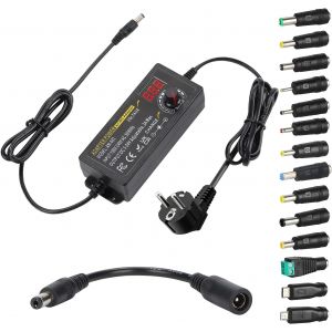 acdsgd-3A 72W Adaptateur Secteur Ajustable, 3V 24V Adaptateur Secteur Ajustable,100V-240V AC &agrave; DC Convertisseur avec 5,5x2,5mm 14 Conseils & c&acirc;ble de polarit&eacute; Alimentation gradable - Neuf