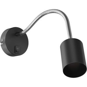 Applique Poz, Col De Cygne, Interrupteur, Porcelaine, Acier, Blanc Brillant, Ronde, 1X E27 Max. 300W[AMP749390] - Neuf