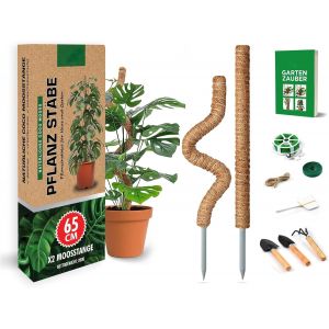 LETNERNY-Lot De 2 Tuteurs En Mousse De Coco Pour Plantes Grimpantes De Petite Et Moyenne Taille Telles Que Monstera, Philodendron Et Lierre, Avec Kit D'Outils De Jardinage Et E-Book (Français Non Gar - Neuf
