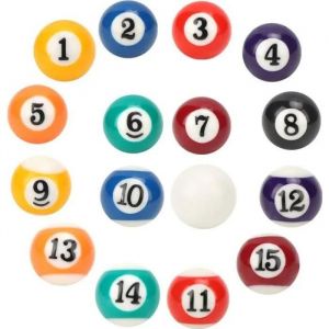 Mini boule de billard - Enfant - 2,5 cm - Résine écologique - 16 pièces - Léger et pratique - Neuf